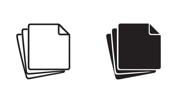 Stack of documents icon vector set isolated on white background.