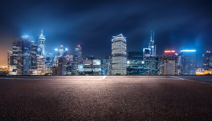 Obraz premium city building complex night view modern metropolis skyline