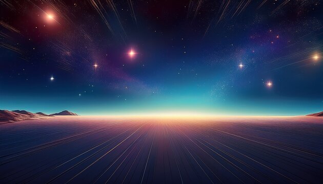 minimalist view of deep space horizon with fading starlight and soft glow ideal for cosmic backgrounds meditation visuals and sci fi wallpapers