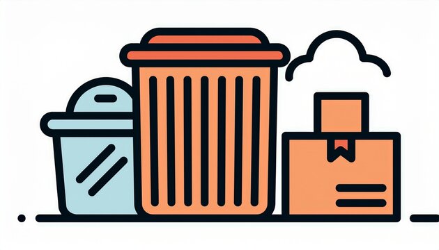 trash order parcel order icon perfect use for print media web stock images commercial use