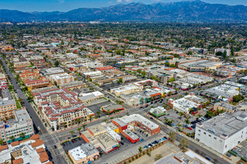 Obraz premium Aerial view of Alhambra, Los Angeles, California