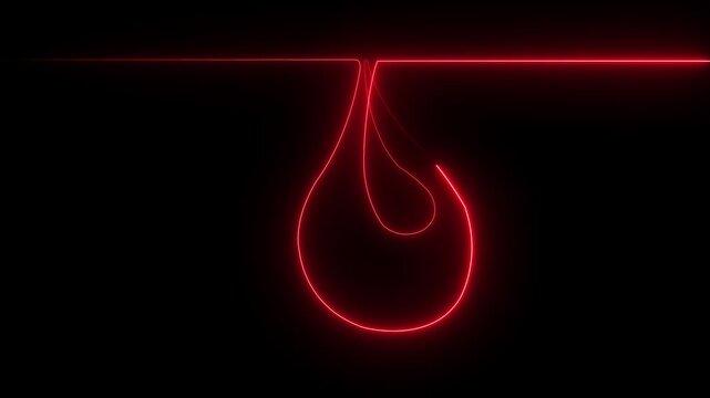 Water drop outline self drawing animation black blackground motion animation 4k video...