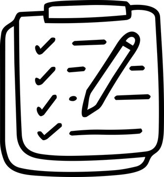 Checklist line outline doodle icon