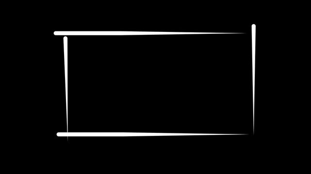 Rectangular, square frame, self drawing animation. white line animated on white background motion animation 4k video...