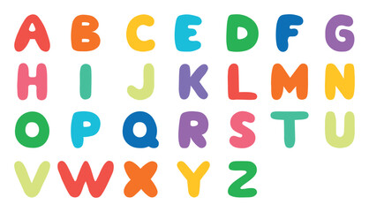 Simple colorful cartoon alphabet in flat style for children education, learning materials and nursery design. © NADEZHDA