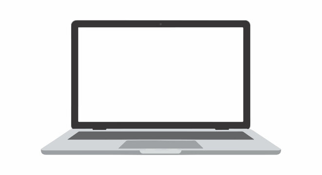 Open laptop with blank screen and keyboard