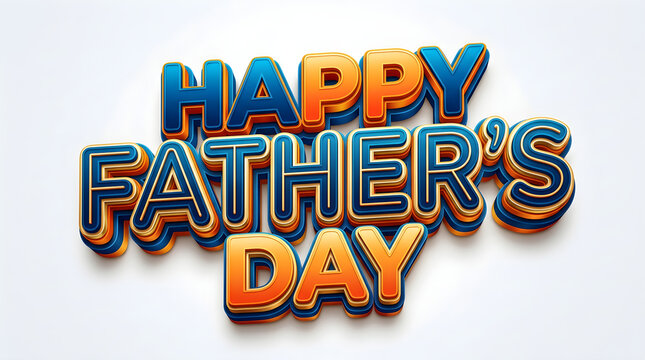 Happy father's day typography vibrant text design for cards gifts and social media graphics