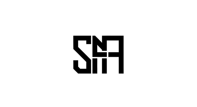 Abstract Logo Design, Stylized Letters S, M, A, Modern Geometric Typography