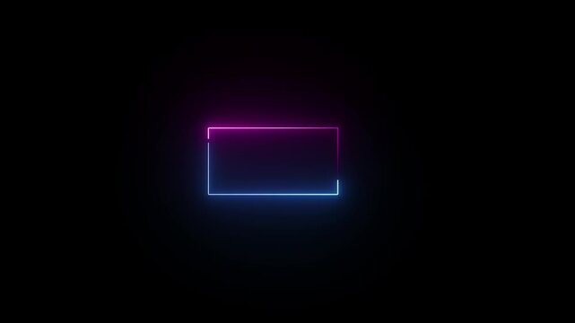 Abstract background with 2- neon lights color in border rectangle shape