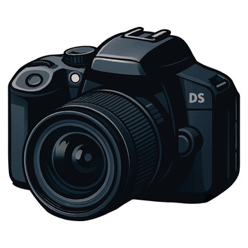 Digital slr camera, black silhouette digital camera