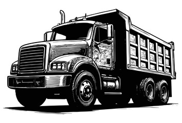 Dump truck silhouette vehicle transportation © Sefat