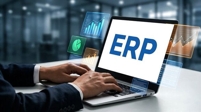 ERP Business Management and Enterprise Planning Technology Concept