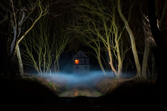 haunted house in the woods