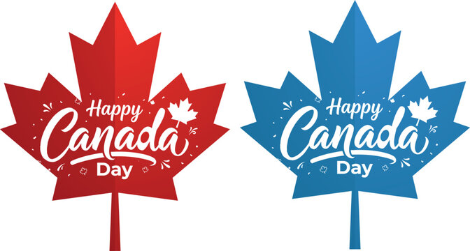 Canada day banner or header background. 1st of July national holiday design. Red and white confetti. Simple vector illustration.