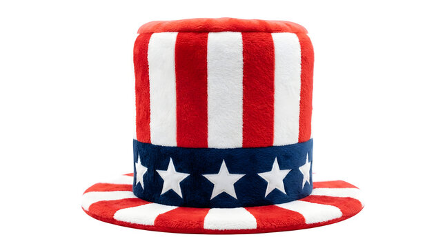 American uncle sam top hat isolated on transparent background