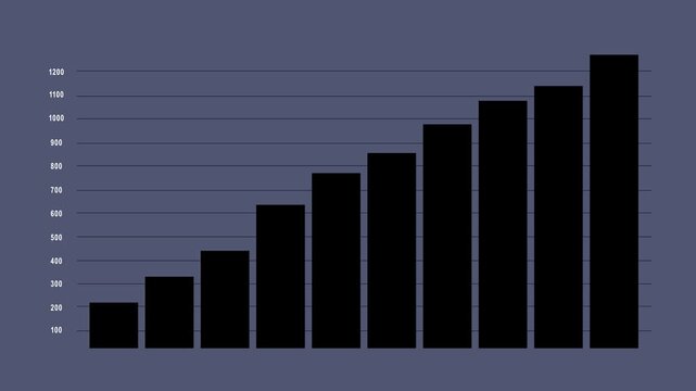 Chart, column graph, infographic element slivar blackground motion animation 4k video...