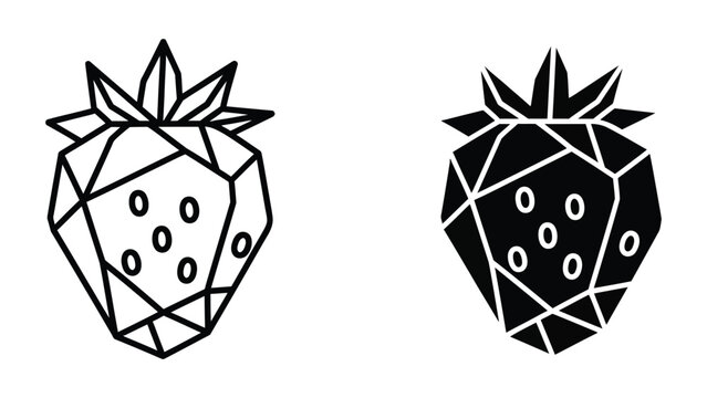 Geometric pineapple icon with seeds in geometric style