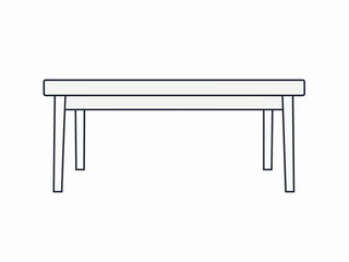 Fototapeta premium Simple line drawing of a rectangular table with four legs