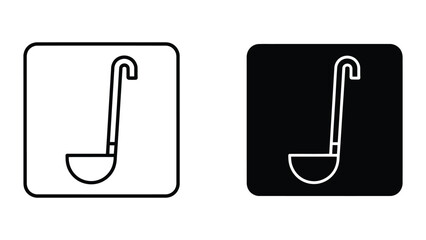 Fototapeta premium Minimalist hook and eyelet vector icon on black background