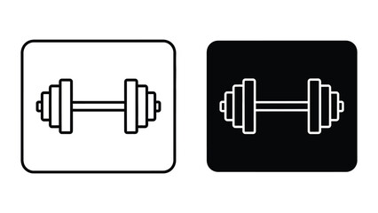 Naklejka premium Dumbbell icon with contrasting background variations