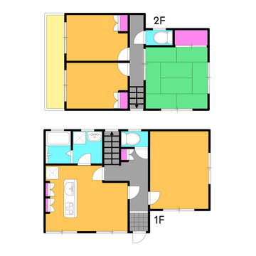 戸建ての間取り図素材