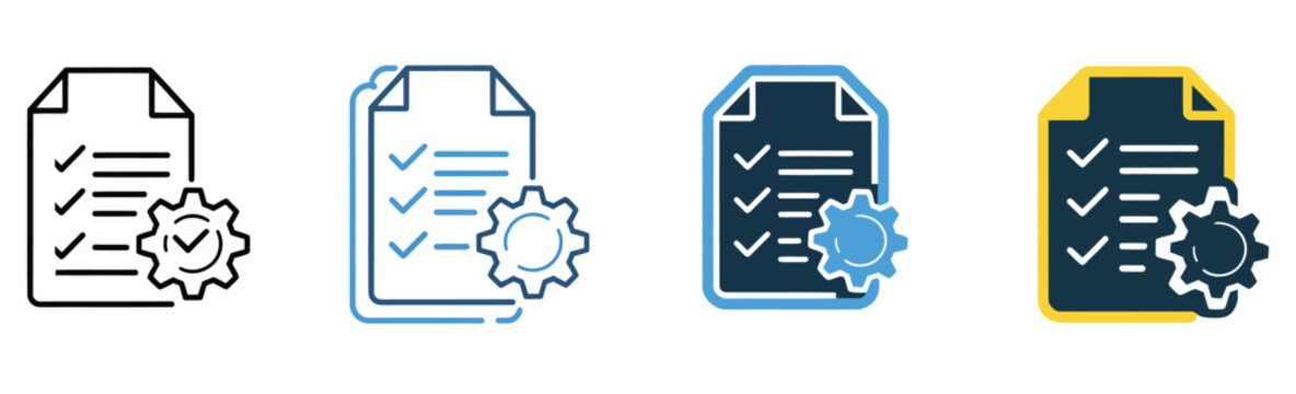 Functionality icon collection set, multiple style design, system features and capability symbols, settings, tools, and performance function icons, modern flat, line, outline, and glyph vector