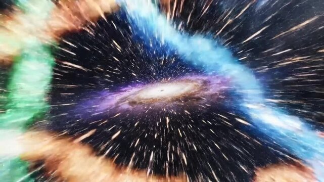 Light speed travel through a futuristic cosmic wormhole