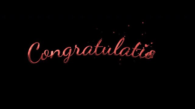 Congratulation red cursive script suitable for celebratory occasions, greeting cards, invitations, banners, or social media posts with elegant design.