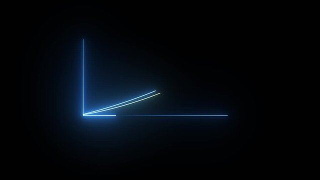 Abstract neon line simple business graph chart animation in back background