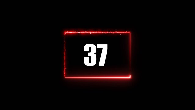 Loading icon neon light rectangle frame white color 4k illustration. 37 Download progress, interface white color 4k illustration.