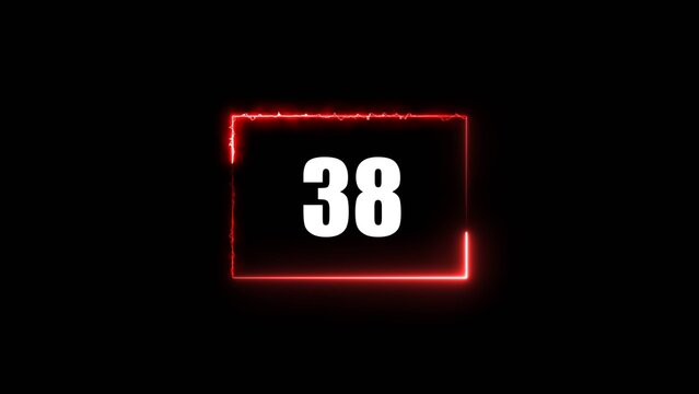 Loading icon neon light rectangle frame white color 4k illustration. 38 Download progress, interface white color 4k illustration.