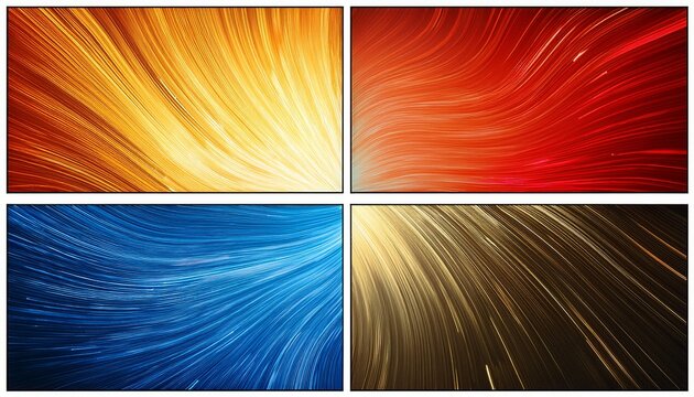 Four Way Comic Style Split Screen Background Layout