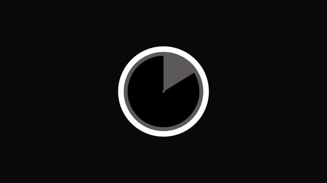 Minimal Circular Countdown Timer Animation on Black Background | Abstract Loading Clock Loop