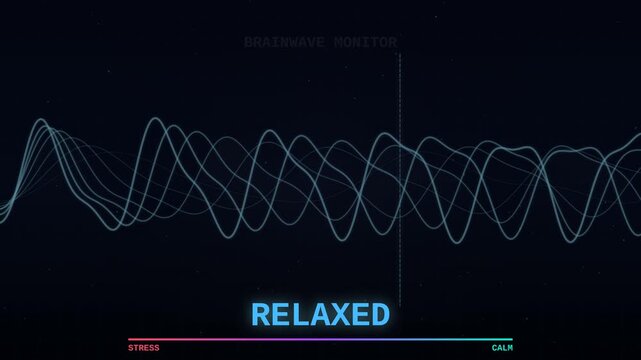 Abstract Brainwave Animation Mental Health Stress to Calm Loop 4K