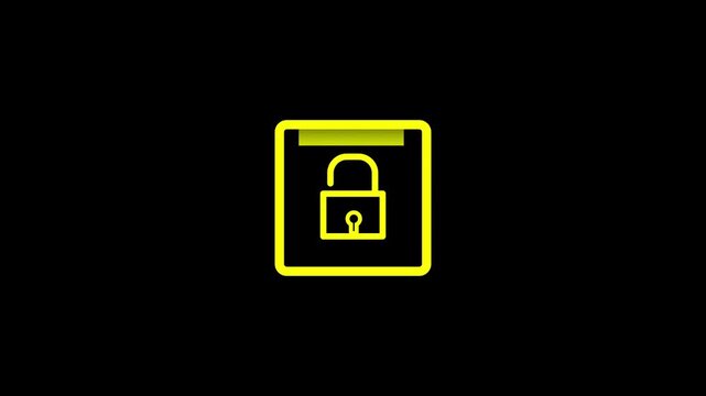 fingerprint lock scanning animation. security sign, lock icon