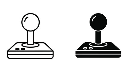 Retro joystick controllers side by side illustration © Jahidul
