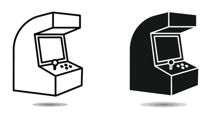 Arcade game cabinet with joystick and buttons comparison illustration © Jahidul