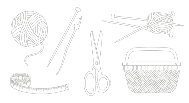Knitting tools and accessories.