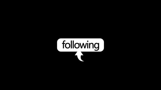 Flat view Social Media follow animation, mouse pointer on screen following an account,