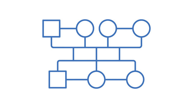 Genogram family tree chart, simple genealogy diagram, ancestry and medical history structure