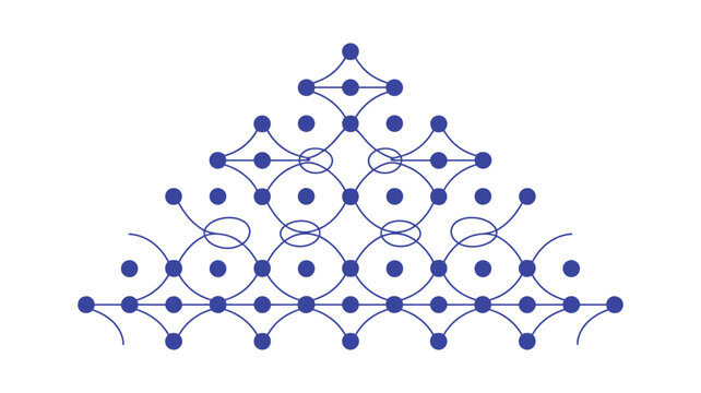 Rangoli kolam pattern vector, symmetrical dot line design, traditional Indian floor art background