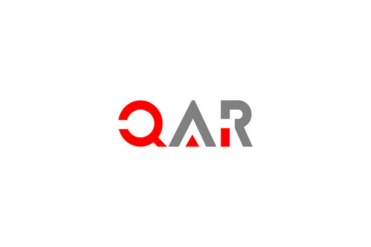 QAR Letter Initial Logo Design - Red and Grey Professional Typography for Finance and Auto Branding