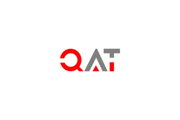 Obraz premium QAT Letter Initial Logo - Modern Red and Grey Minimalist Typography for Quality Assurance Branding