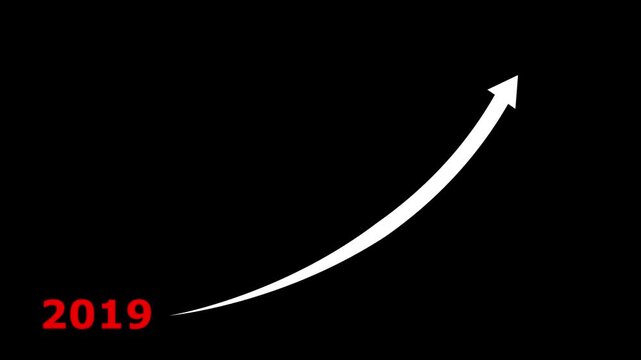 Business growth forecast in  the transparent background. Projects an upward trend line from 2018 to 2019 over a bar chart. strategic planning and future financial progress 4k video. 