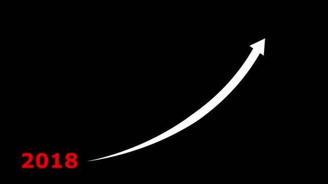 Business growth forecast in  the transparent background. Projects an upward trend line from 2018 to 2019 over a bar chart. strategic planning and future financial progress 4k video. 