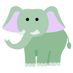 Obraz premium Cute little baby elephant stands on a transparent background.