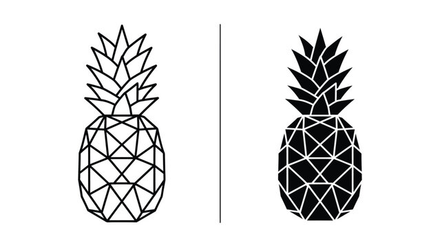 Minimalist pineapple geometric vector illustration