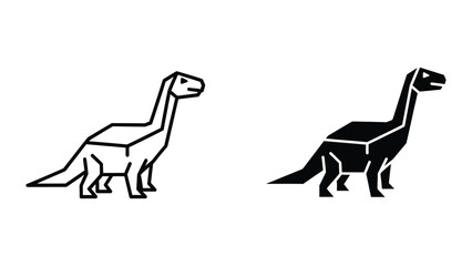 Two stylized sauropod dinosaurs walking side by side © Jahidul