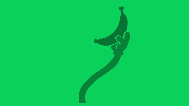 Animated cartoon hand presents various fruits, appearing and disappearing in sequence.
