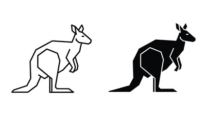 Fototapeta premium Two kangaroo silhouettes standing side by side